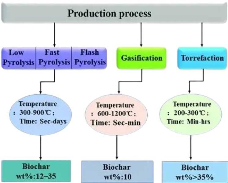 Production process of biochar